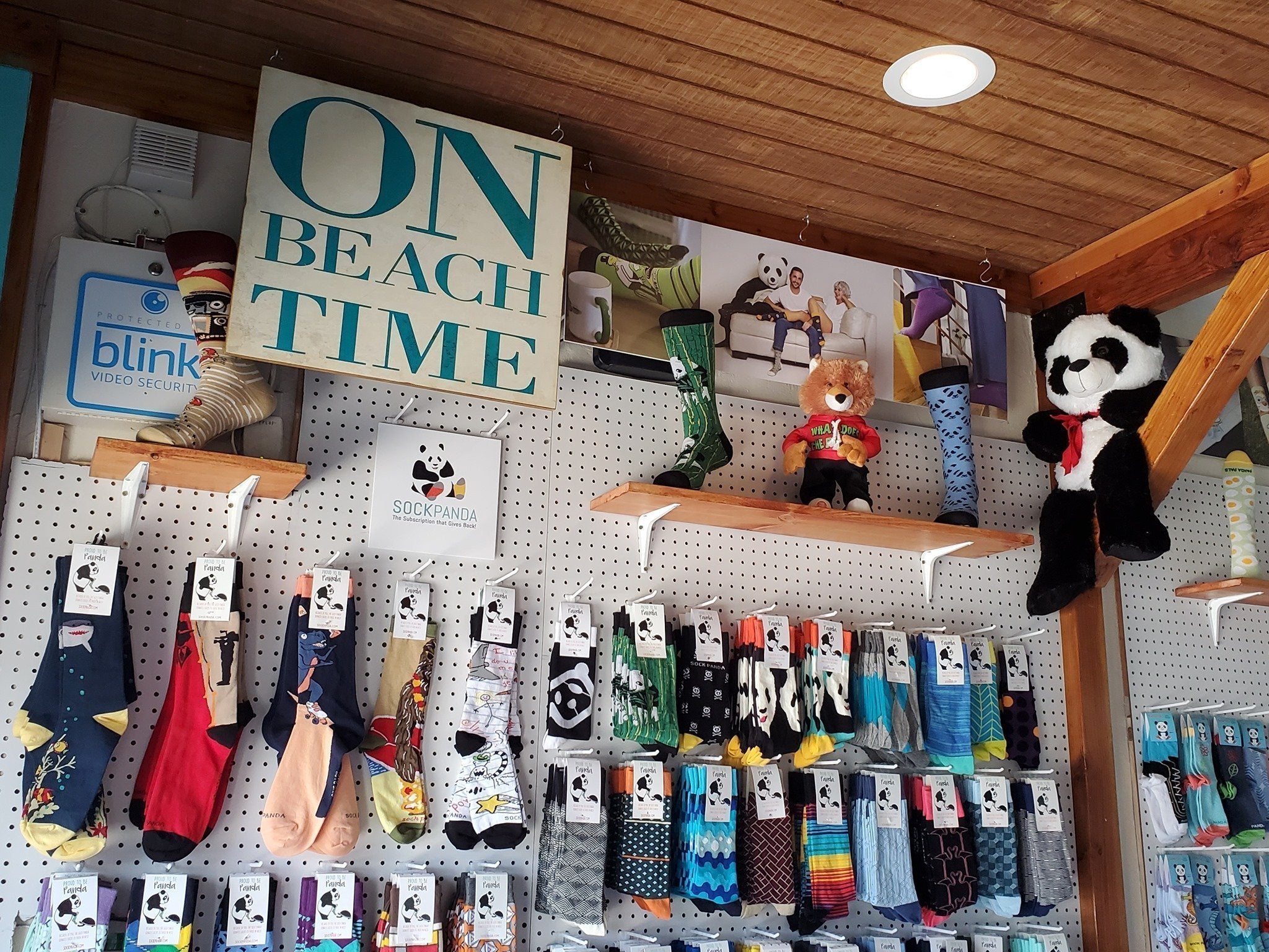 Sock Panda storefront and product photo