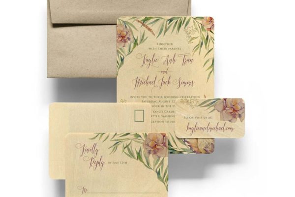 The 3 Most Beautiful Engraved Wooden Wedding Invites Online