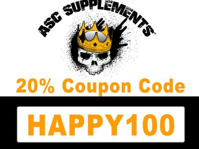 20% off ASC Supplements Discount Code: HAPPY100