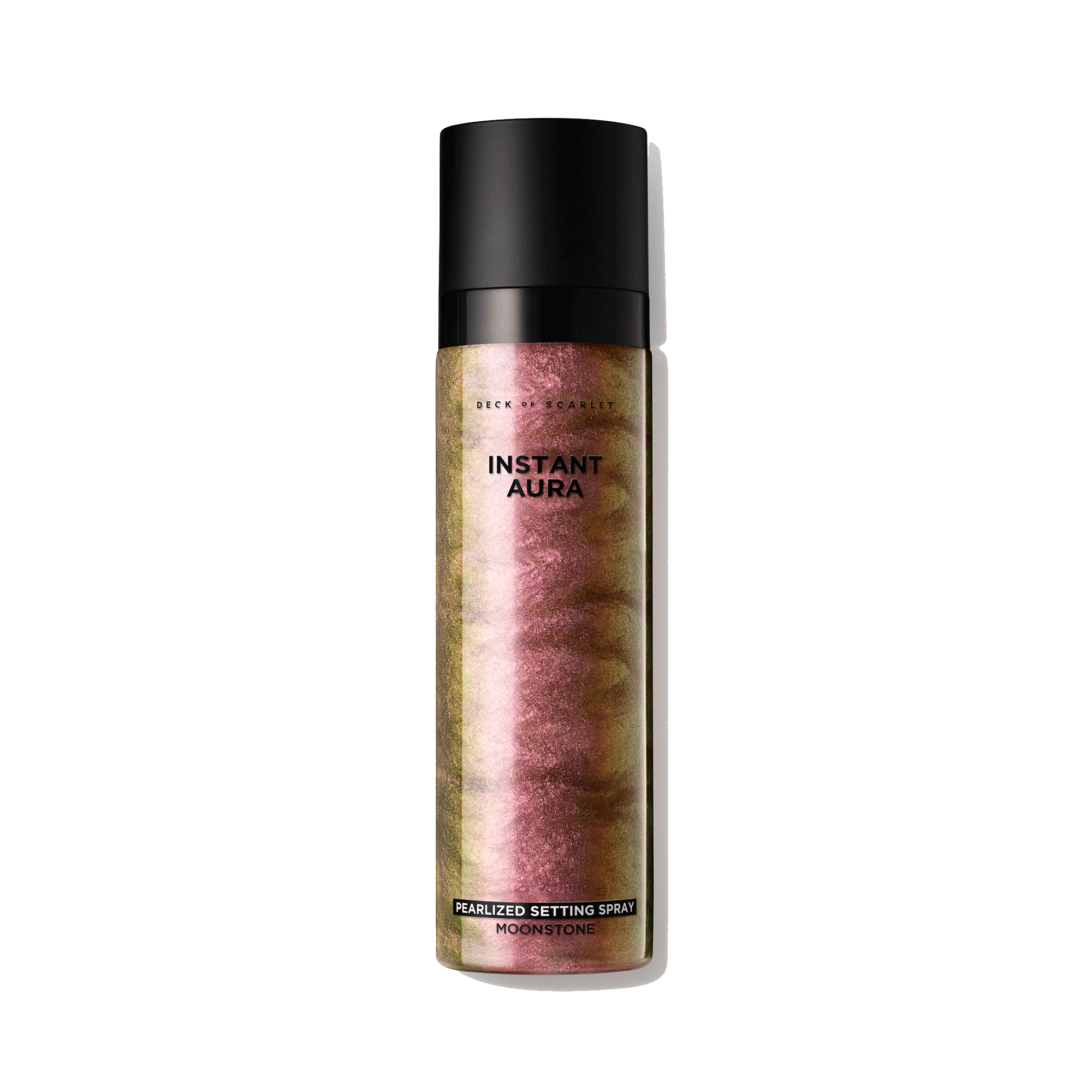 Deck of Scarlet Instant Aura pearlized setting spray bottle