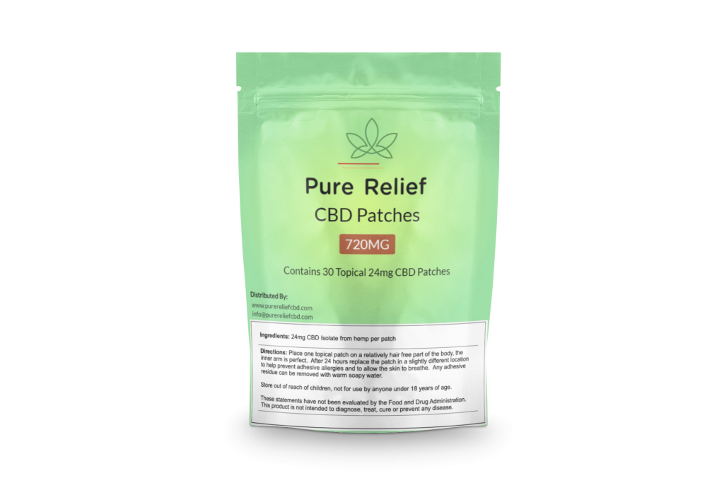 Pure Relief CBD Patches product packaging