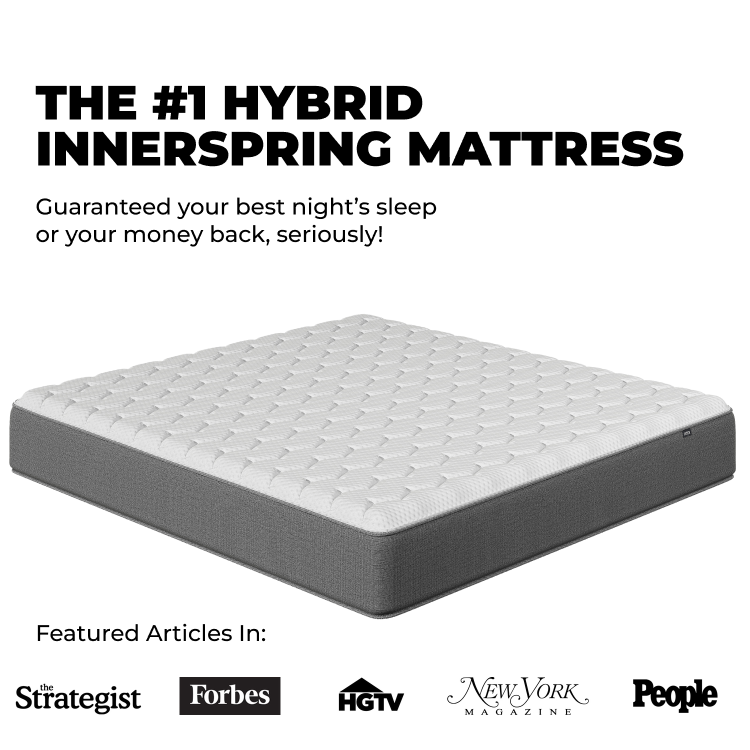 Aviya mattress shown at an angle, product photo