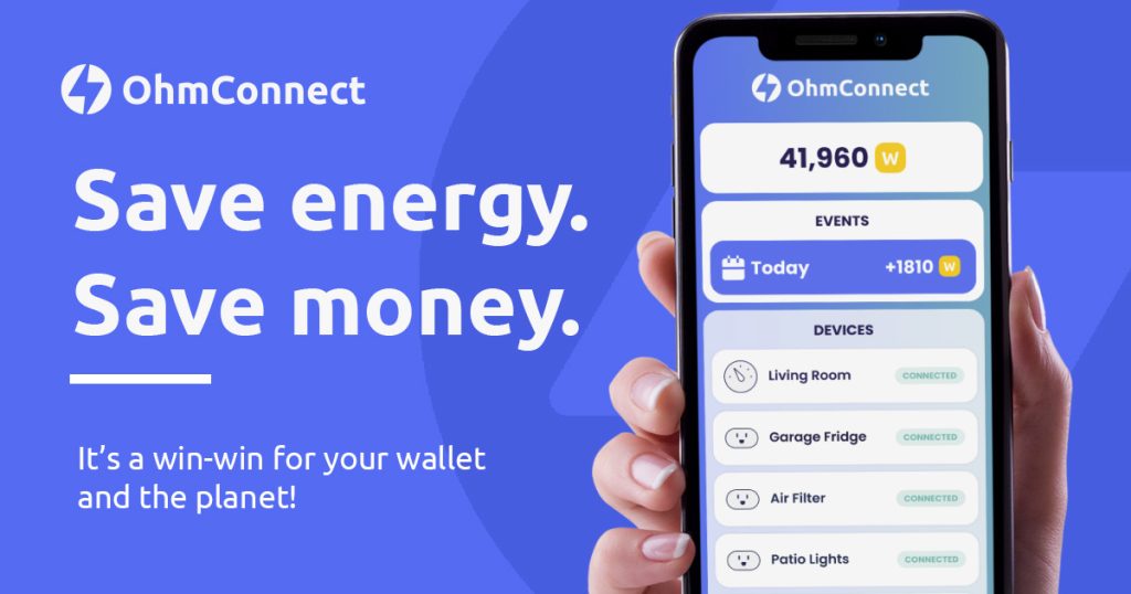 OhmConnect save energy save money graphic