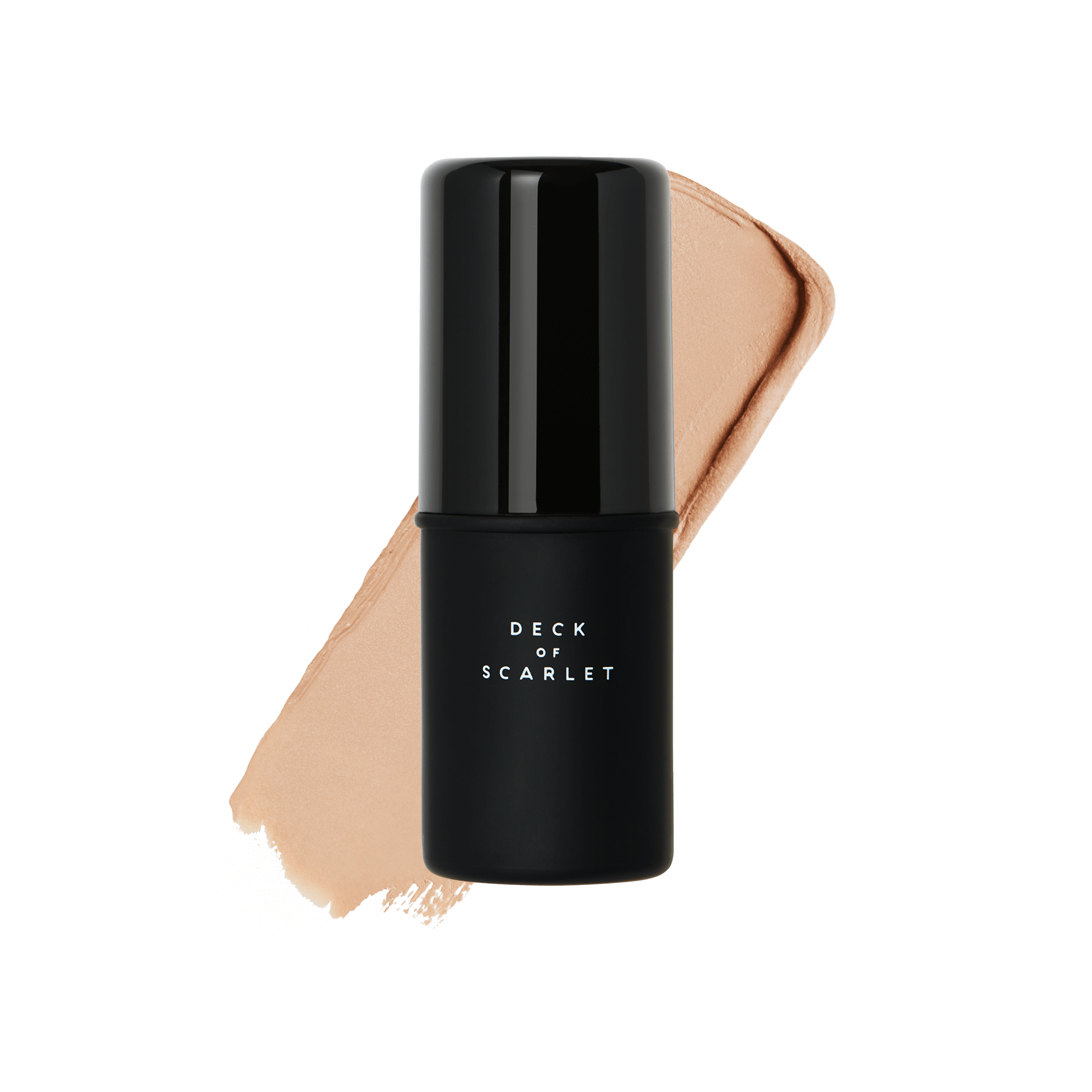 Deck of Scarlet foundation stick with a warm shade swatch
