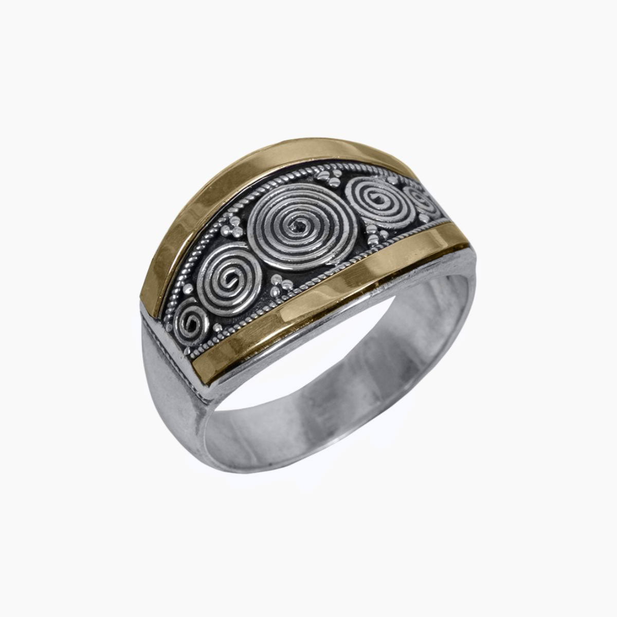 A Bali sterling silver ring with 18K gold detail from Roma Designer Jewelry's current catalog