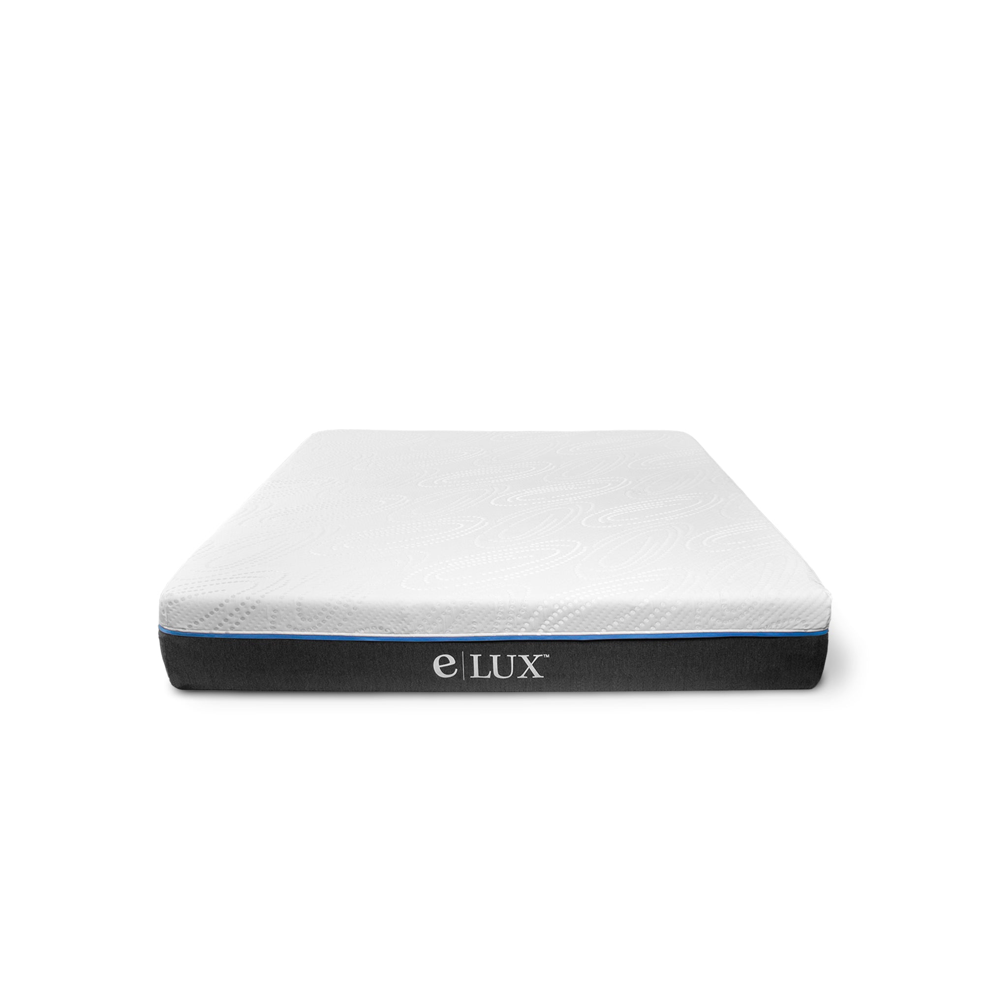 eLux Signature 10-inch gel memory foam mattress corner detail, product photo from eLuxury
