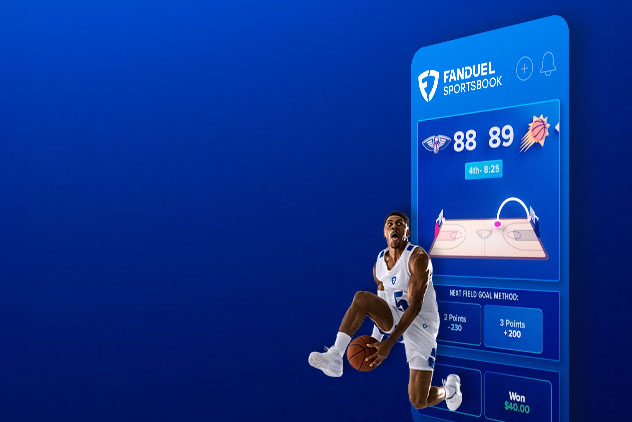 FanDuel Sportsbook app screen showing a live basketball bet