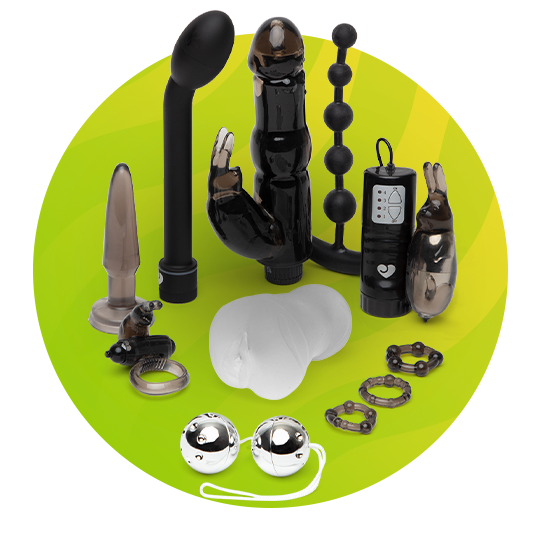 Assortment of Lovehoney sex toy products