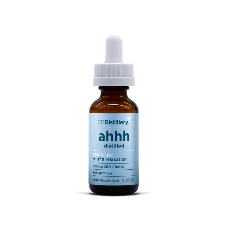 CBDistillery Ahhh Distilled CBD oil bottle