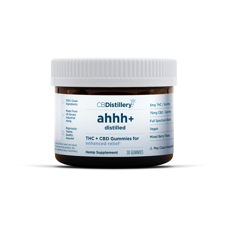 CBDistillery Ahhh+ THC/CBD gummies jar